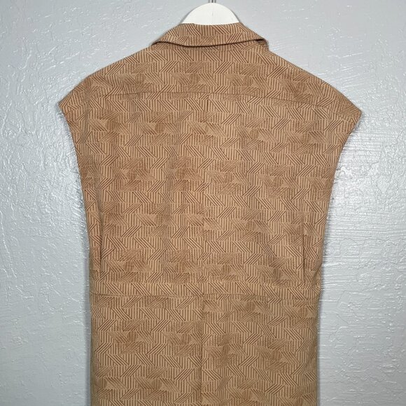 REI Women XS Tan Brown Print Sun Up Shirt Dress Button Front Pockets UPF 50 - Picture 8 of 10
